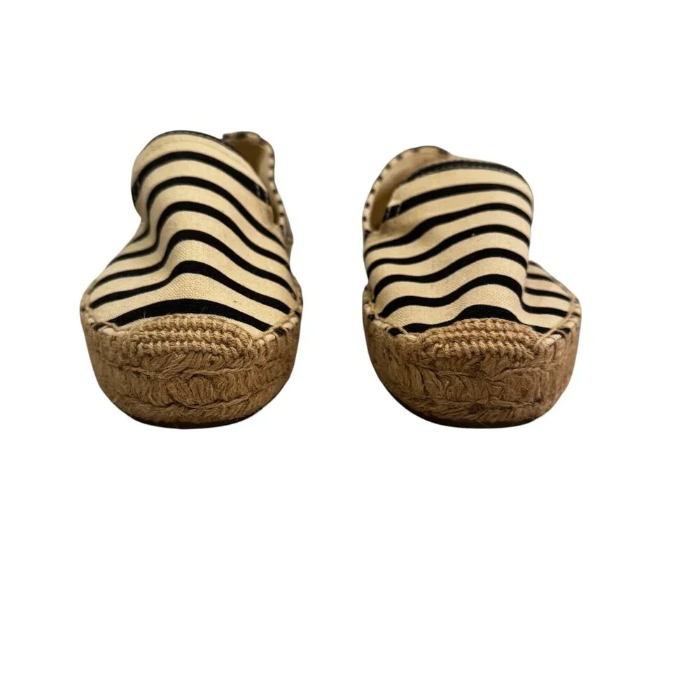 Like new! Soludos Navy & Natural Stripe Jute Platform Espadrilles Size 7